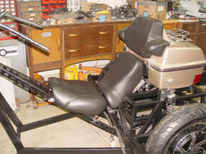 Photo of installed seat and seat back support