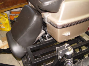 Photo of seat back bolted in position